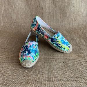 LILLY PULITZER Lia Dive In Espadrille Flats Slip On Shoes Bright Summer Colors 7